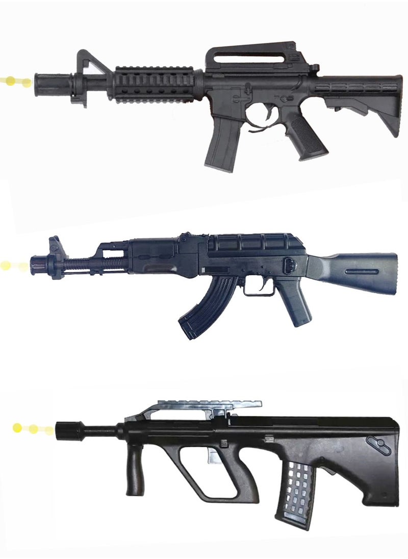 Generic - 3 Set PUBG Metallic Rifles AK47 AUG BullPop And M16 Alloy Toy Gun - Image 1
