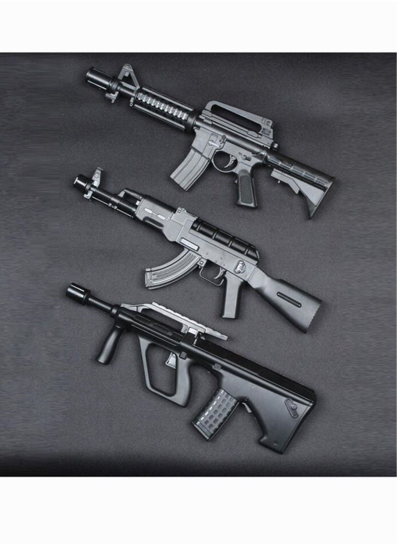 Generic - 3 Set PUBG Metallic Rifles AK47 AUG BullPop And M16 Alloy Toy Gun - Image 1