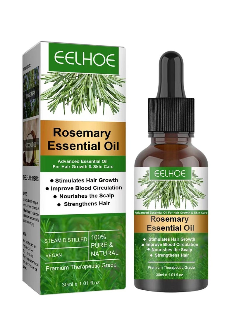 EELHOE Rosemary Essential Oils Rosemary Oil for Hair Growth Serum, Pure Organic Rosemary Oil for Dry Damaged Hair and Growth, Hair Loss Scalp Treatment, Skin Care，For Hair Growth Hair Care(30ml) - Image 1