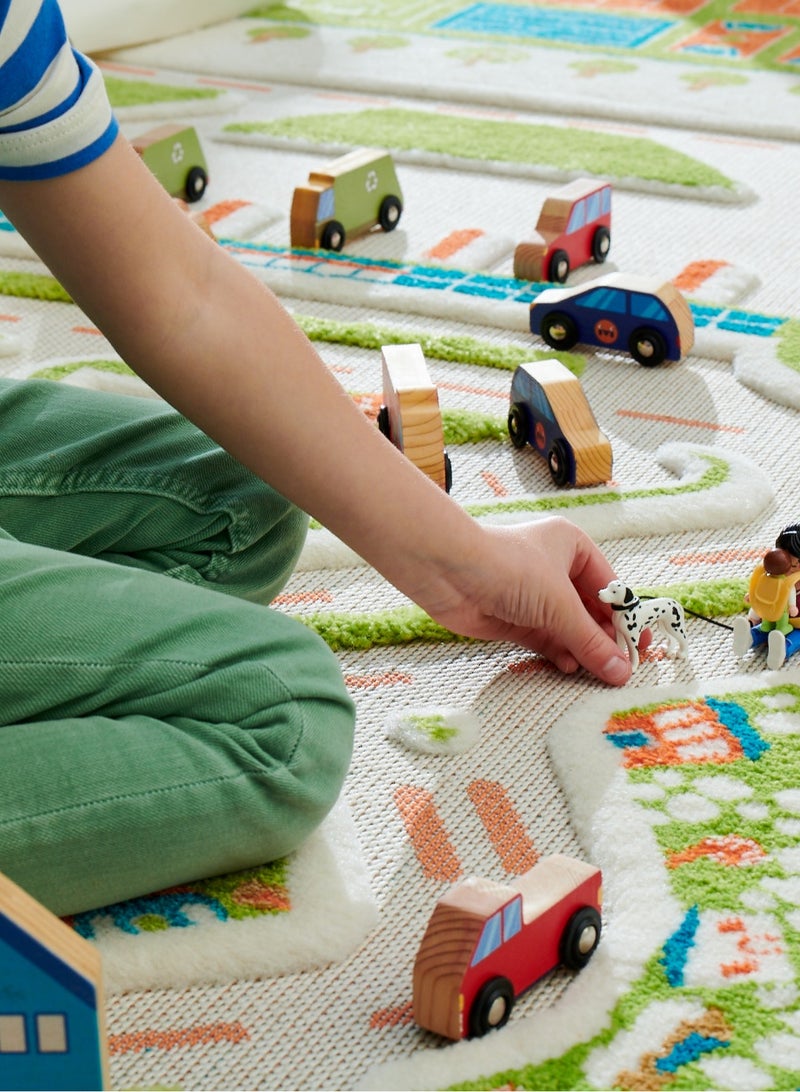 IVI 3D Play Carpet Mini City - Large | Blue | Activity Playmat for Kids & Children | Bedroom, Living Room, Nursery Rug | Polypropylene | Foldable | 180 cm x 134 cm - Image 4
