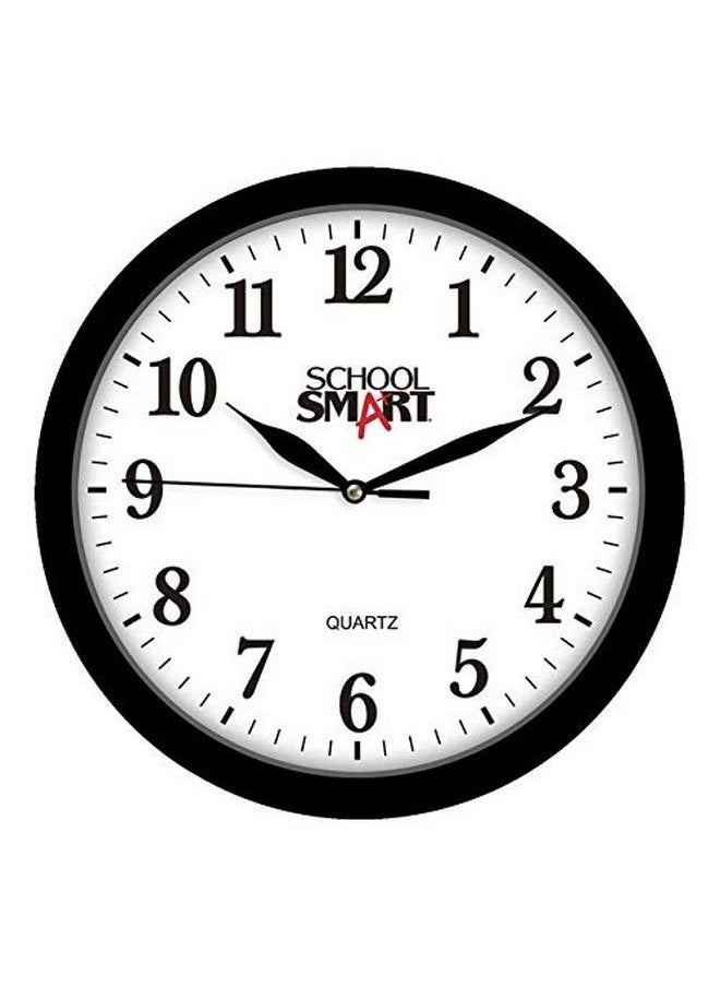 School Smart - Silent Movement Wall Clock 13 Inches White Dial And Black Frame Ssg0004 - Image 1