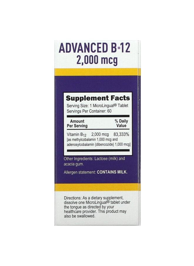 Superior Source Advanced B-12, 2,000 mcg, 60 MicroLingual Instant Dissolve Tablets  - Image 3