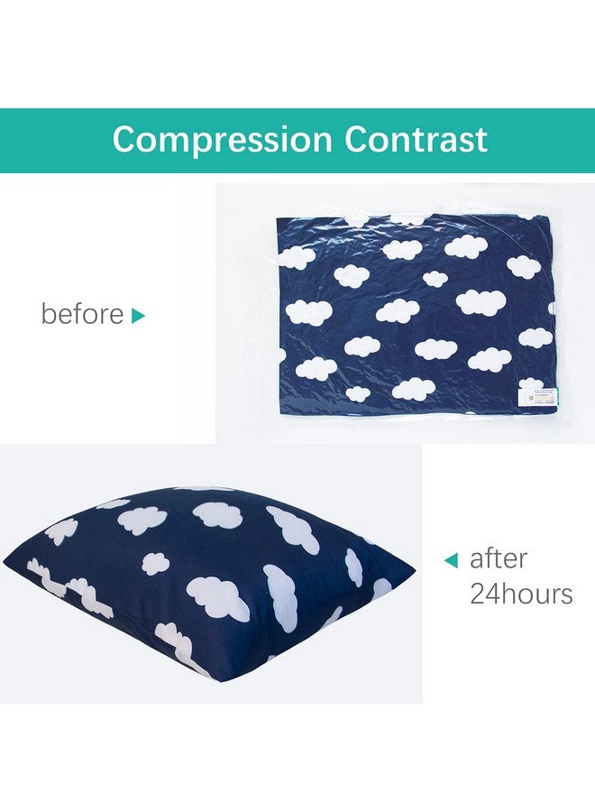 Biloban Toddler Pillow For Sleeping, Kid Pillow 14" X 19" For Small Travel Bed, Nap Pillow For Crib, Soft & Skin-Friendly Small Pillows For Sleeping, Toddler Use Only, Age 2 To 5 (Navy Cloud) - Image 3