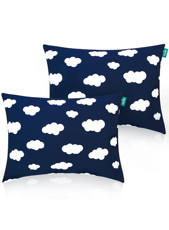 Biloban Toddler Pillow For Sleeping, Kid Pillow 14" X 19" For Small Travel Bed, Nap Pillow For Crib, Soft & Skin-Friendly Small Pillows For Sleeping, Toddler Use Only, Age 2 To 5 (Navy Cloud) - Image 2