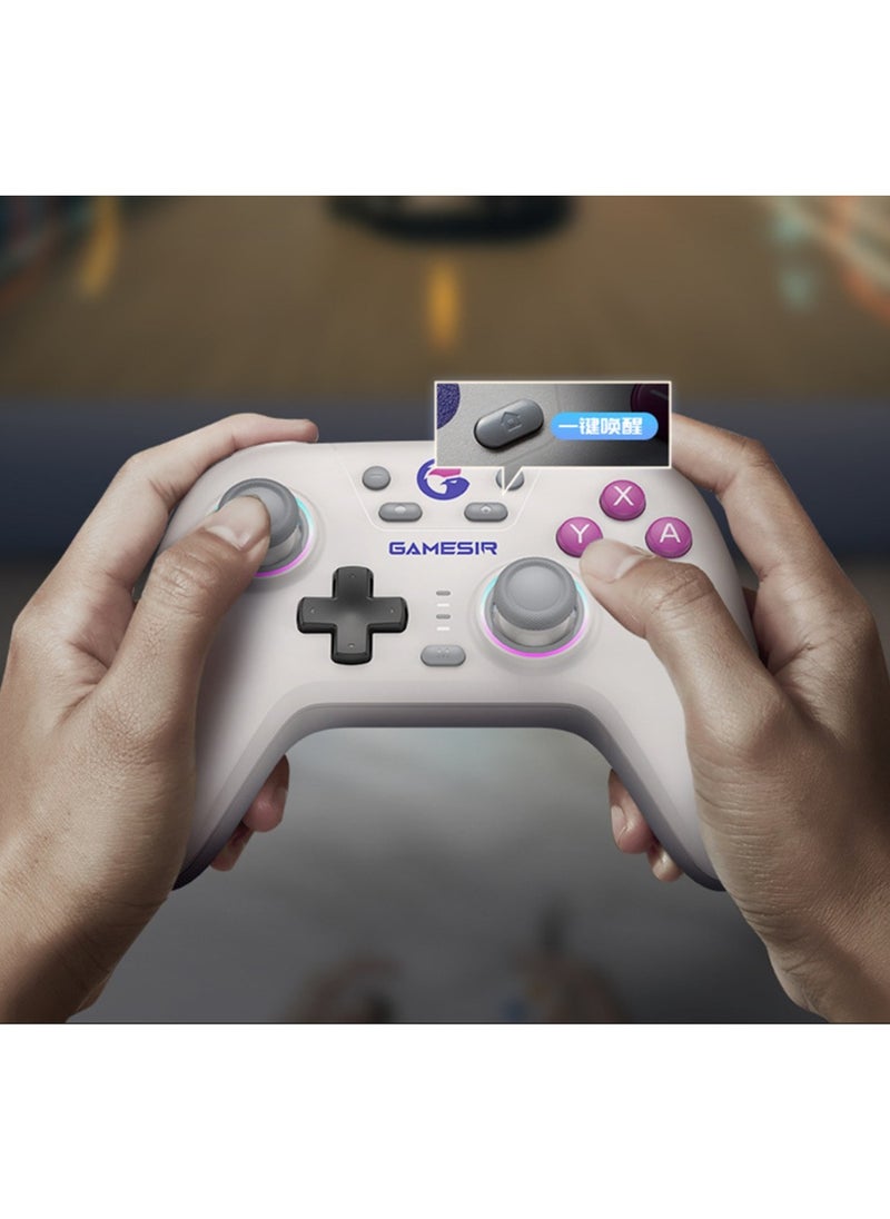 Wireless Gamepad GameSir Nova NS Bluetooth Game Controller for Switch, PC, Steam, Android, iOS with Hall Effect Trigger, Turbo, Rumble Vibration White