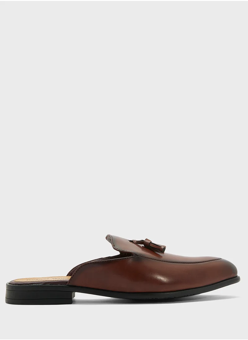 Robert Wood Tassel Detail Loafer Mules