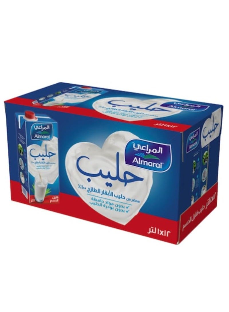 المراعي حليب قليل الدسم مع الفيتامينات المضافة 12x1لتر - Image 2