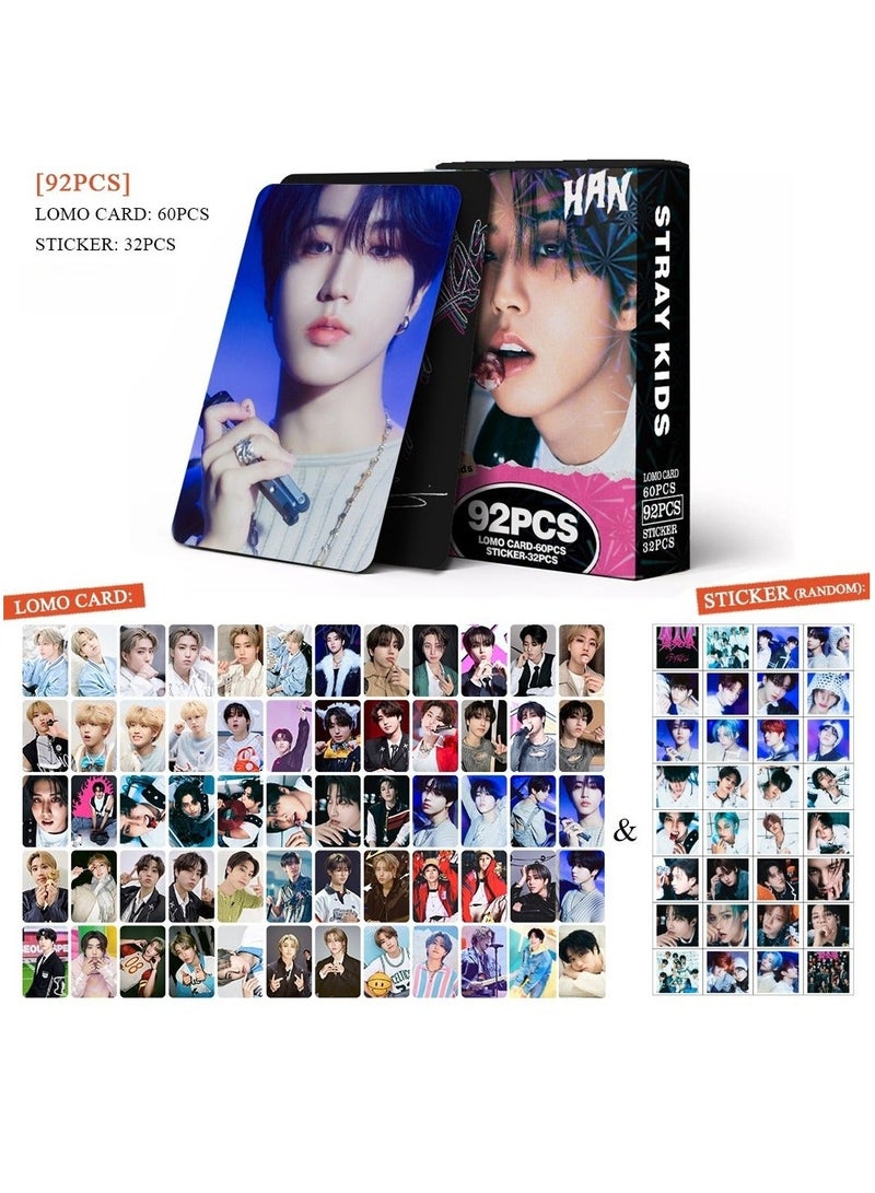 EHOME 92Pcs Stray Kids Member HAN Personal Lomo Card And Sticker - Image 2