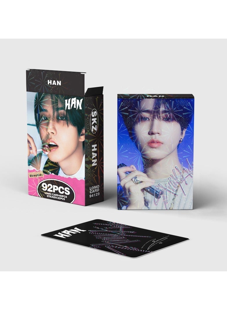 EHOME 92Pcs Stray Kids Member HAN Personal Lomo Card And Sticker - Image 3