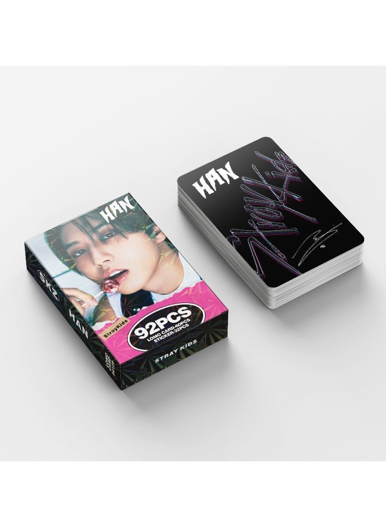 EHOME 92Pcs Stray Kids Member HAN Personal Lomo Card And Sticker - Image 4