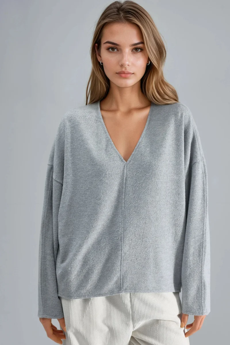 BUSEM V-Neck Long Sleeve Blouse