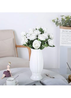 Huitich Artificial White Rose Bouquet for Luxurious Decor  - Image 2