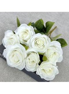 Huitich Artificial White Rose Bouquet for Luxurious Decor  - Image 5