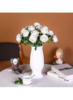 Huitich Artificial White Rose Bouquet for Luxurious Decor  - Image 3