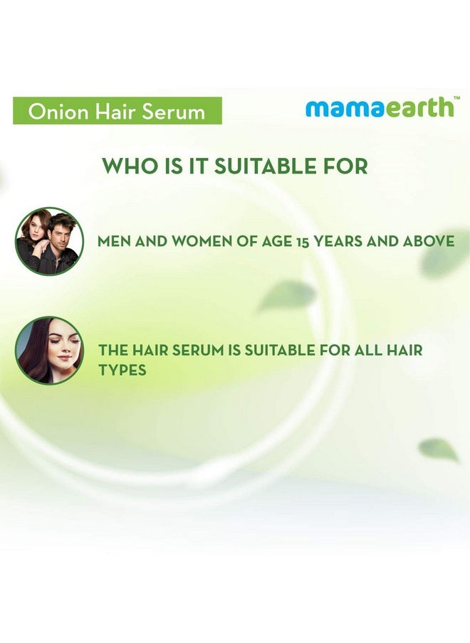 Mamaearth Onion Hair Serum For Silky & Smooth Hair Tames Frizzy Hair With Onion & Biotin For Strong Tangle Free & Frizzfree Hair 100 Ml  - Image 5