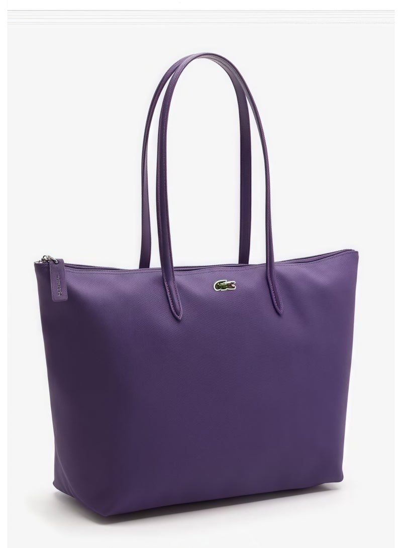 لاكوست نسائي L12.12 مفهوم أزياء متعدد الاستخدامات سعة كبيرة الحجم سحاب حقيبة كتف محمولة حقيبة حمل كبيرة أرجواني 35 سم * 30 سم * 14 سم - Image 2