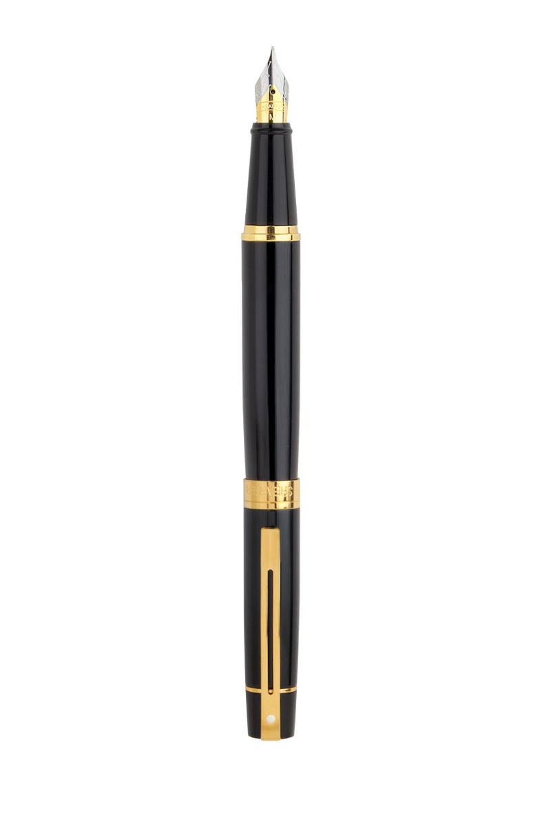 Sheaffer Gift 300 9325 Fountain Pen Glossy Black with Gold Tone Trim | Medium Nib | Premium Pen Gift Set - Image 4