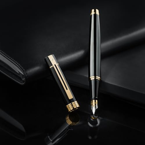 Sheaffer Gift 300 9325 Fountain Pen Glossy Black with Gold Tone Trim | Medium Nib | Premium Pen Gift Set - Image 2