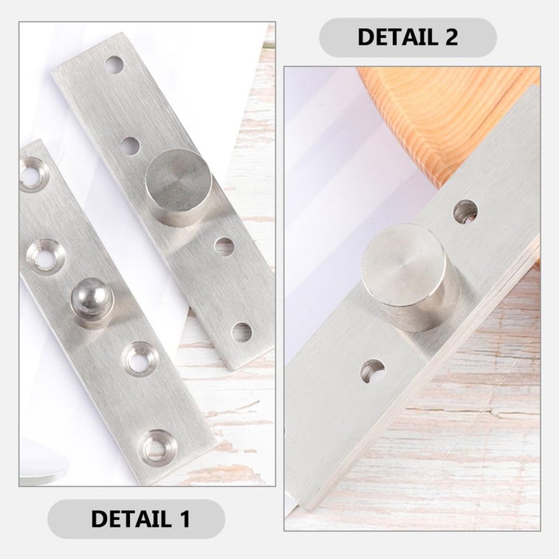 2Pcs 360 Degree Rotation Stainless Steel Hidden Door Pivot Hinges For Cabinet Interior Shed Windows - Image 4