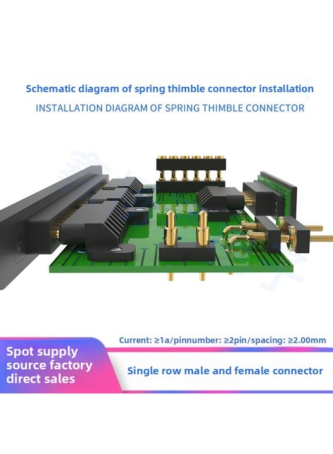 Loquat Single Row Spring Thimble Connector Male And Female Brass Gold-Plated Tablet 4g Communication Charging Base Contact Pogopin-Color:8-yzr0155-20062-06025-01 Male Seat - Image 3