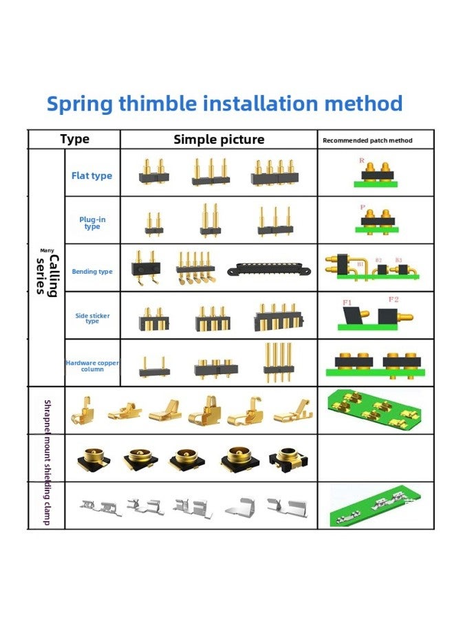 Loquat Single Row Spring Thimble Connector Male And Female Brass Gold-Plated Tablet 4g Communication Charging Base Contact Pogopin-Color:8-yzr0155-20062-06025-01 Male Seat - Image 5