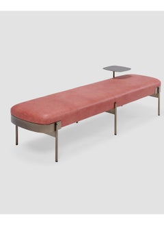 AL HUZAIFA FURNITURE Battista Bench, Full Grain Leather With Attached Small Table  - Image 2