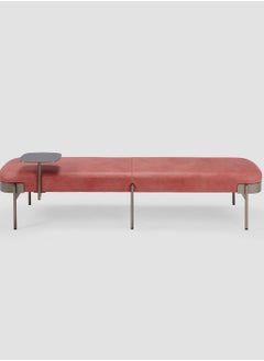 AL HUZAIFA FURNITURE Battista Bench, Full Grain Leather With Attached Small Table  - Image 5