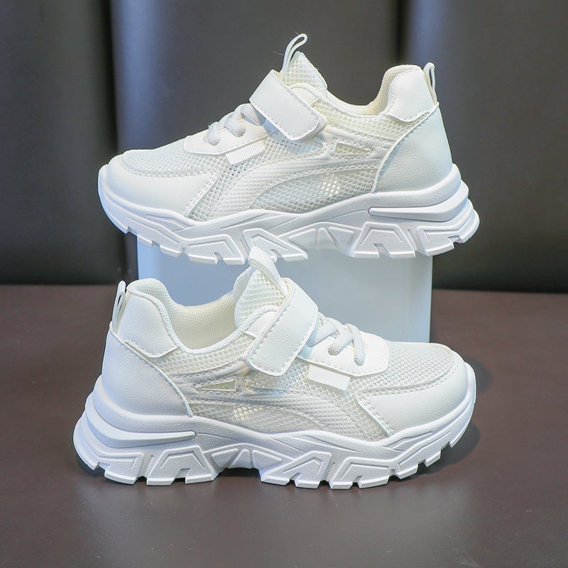 Primary School Students' Dad Shoes New White Shoes Girls' Shoes 2025 Spring & Fall Soft Sole Boys' White Export Sports Shoes - Image 4