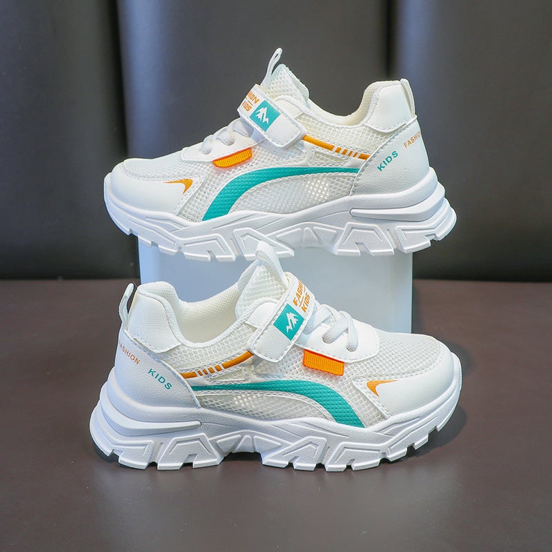 Primary School Students' Dad Shoes New White Shoes Girls' Shoes 2025 Spring & Fall Soft Sole Boys' White Export Sports Shoes - Image 3