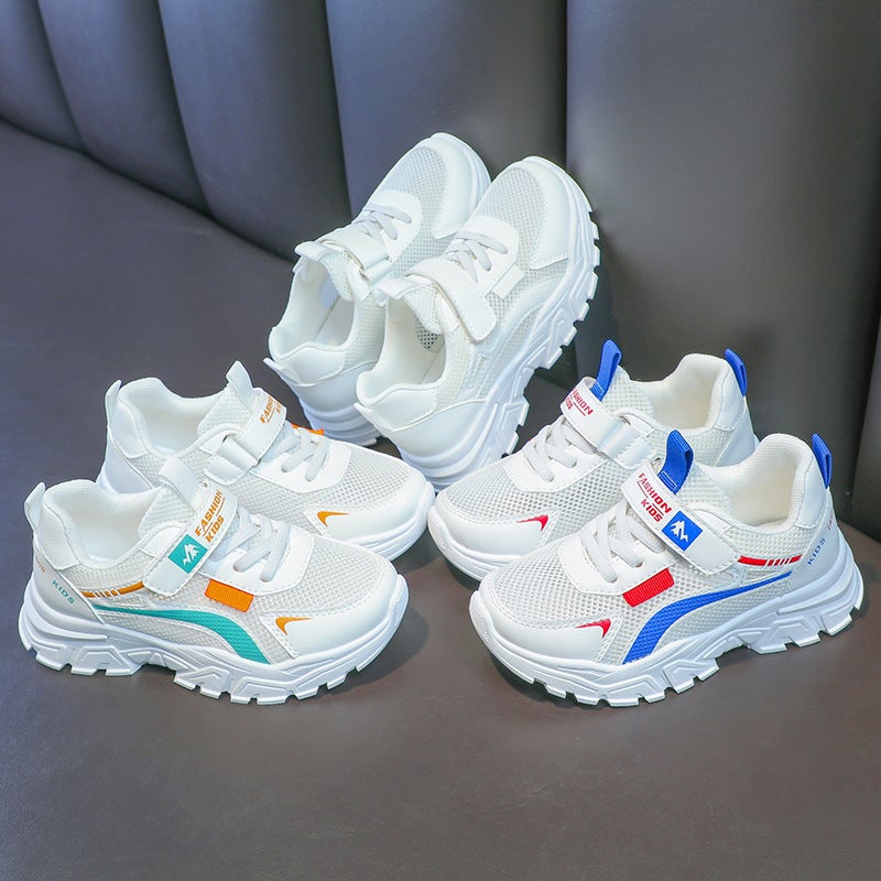 Primary School Students' Dad Shoes New White Shoes Girls' Shoes 2025 Spring & Fall Soft Sole Boys' White Export Sports Shoes - Image 5
