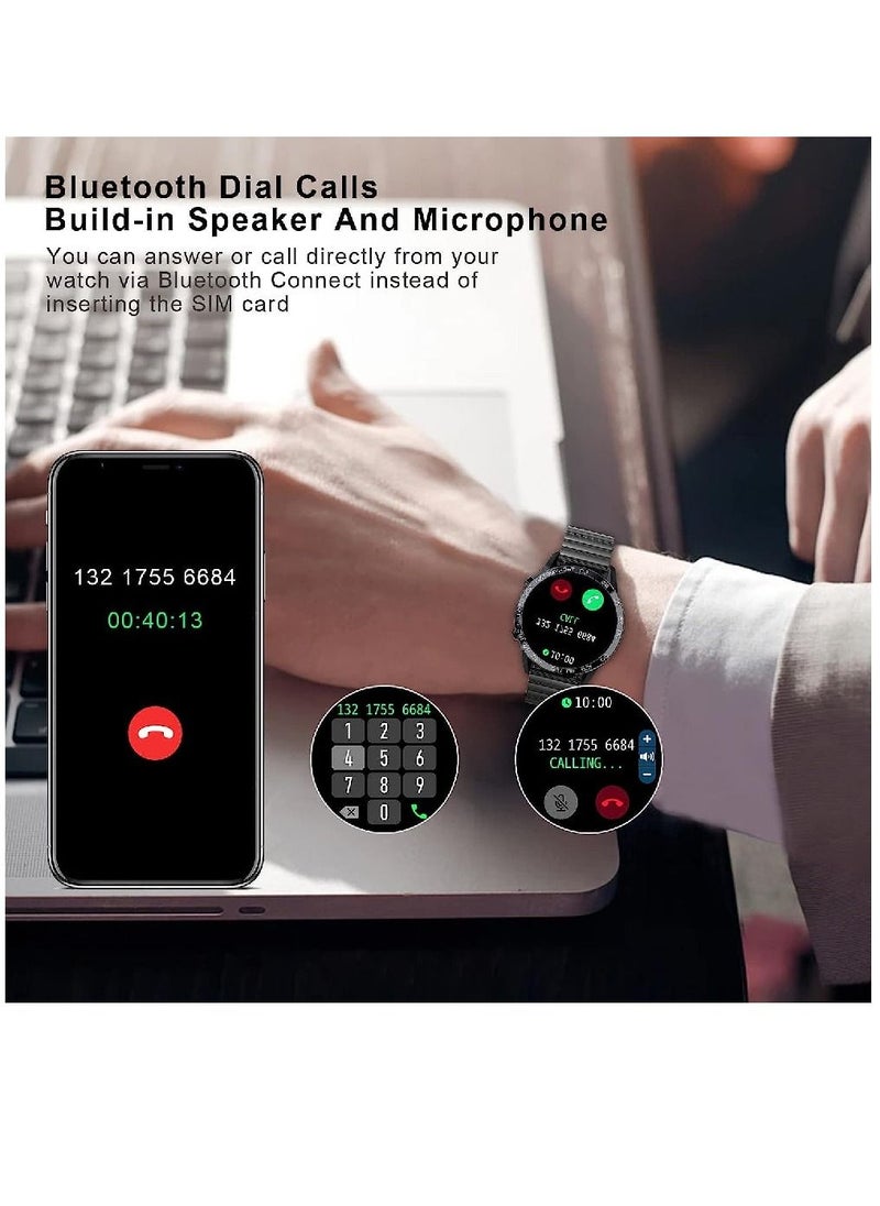 Zoom Plus - Bluetooth Calling Stainless Steel Multi-Function Heart Rate Monitoring Smartwatch With 2 Straps Metal And Silicone Black - Image 1