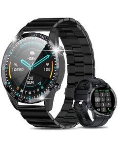 Zoom Plus Bluetooth Calling Stainless Steel Multi-Function Heart Rate Monitoring Smartwatch With 2 Straps Metal And Silicone Black  - Image 1