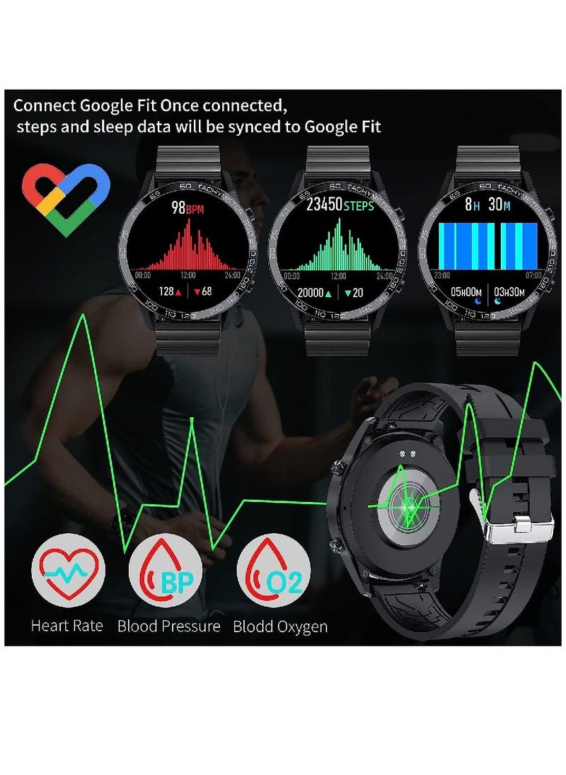 Zoom Plus - Bluetooth Calling Stainless Steel Multi-Function Heart Rate Monitoring Smartwatch With 2 Straps Metal And Silicone Black - Image 1