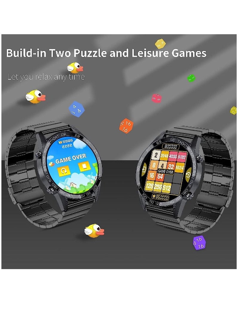 Zoom Plus - Bluetooth Calling Stainless Steel Multi-Function Heart Rate Monitoring Smartwatch With 2 Straps Metal And Silicone Black - Image 1
