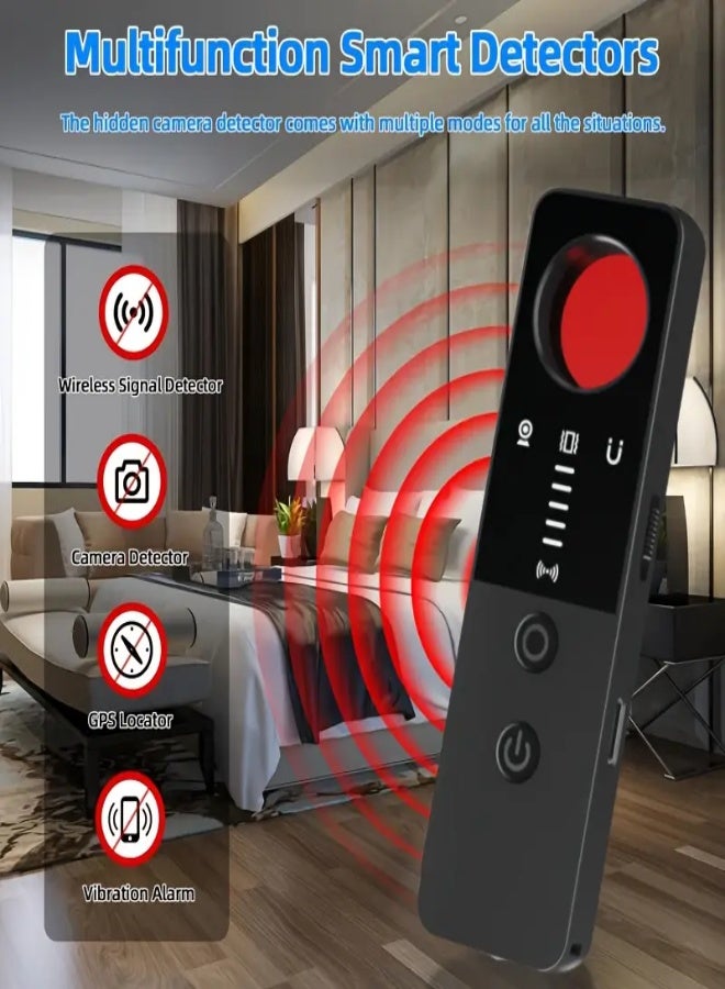 ارواق جهاز 7 في 1 يجمع بين أجهزة كشف التجسس والكاميرات المخفية وكاميرات الثقب والرؤية الليلية والإشارات اللاسلكية وأجهزة تعقب نظام تحديد المواقع العالمي (GPS) وأجهزة إنذار مكافحة السرقة وتنبيهات الطوارئ SOS ومصباح يدوي - قابل لإعادة الشحن عبر USB، مع بطارية 220 مللي أمبير في الساعة، مناسب للسفر المحمول والسيارات والفنادق والاستخدام المنزلي. - Image 1
