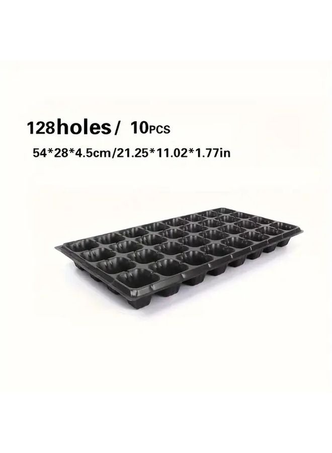 10 قطع صواني شتلات بولي بروبيلين 128 فتحة، قابلة لإعادة الاستخدام، متينة ومقاومة للشمس - Image 1