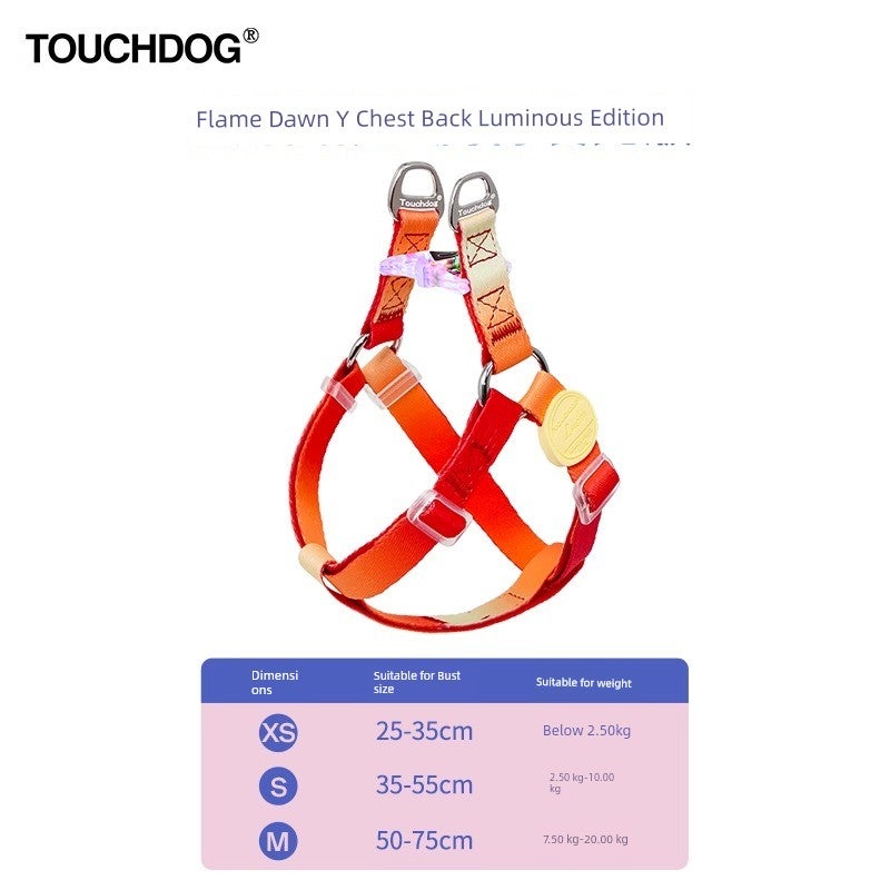 Touchdog/It it's a colorful Y-shaped dog chest strap leash walking dog leash small and medium-sized puppies pet dog chain - Image 3