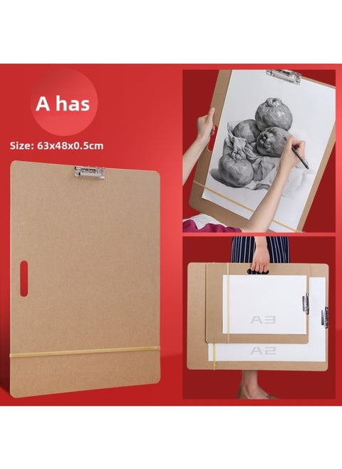 Sketchpad Special Writing Board Splint For Art Students Portable A2 Sketchpad A3 Sketchpad 8K Outdoor 6K Portable 4K Beginning-Color:Portable [a2 Vertical Style] Single Clip (63*48cm)