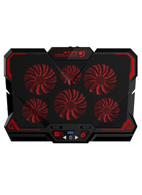 17inch Gaming Laptop Cooler Six Fan Led Screen Two USB Port 2600RPM Laptop Cooling Pad Notebook Stand for Laptop