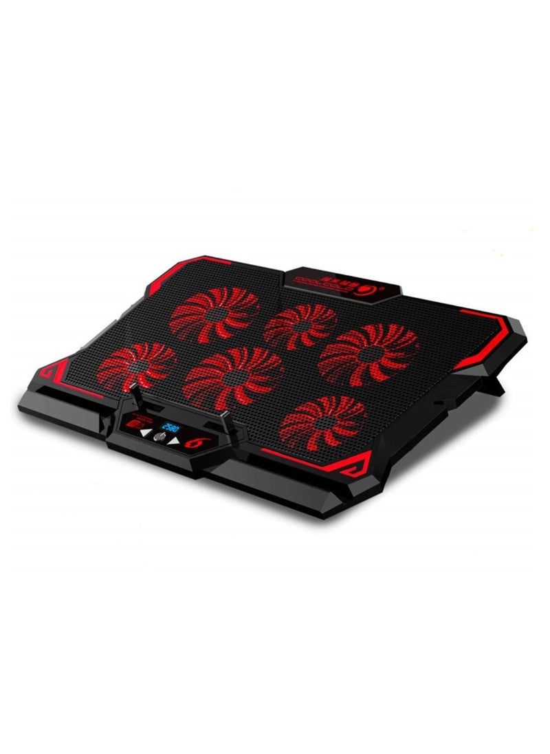 17inch Gaming Laptop Cooler Six Fan Led Screen Two USB Port 2600RPM Laptop Cooling Pad Notebook Stand for Laptop