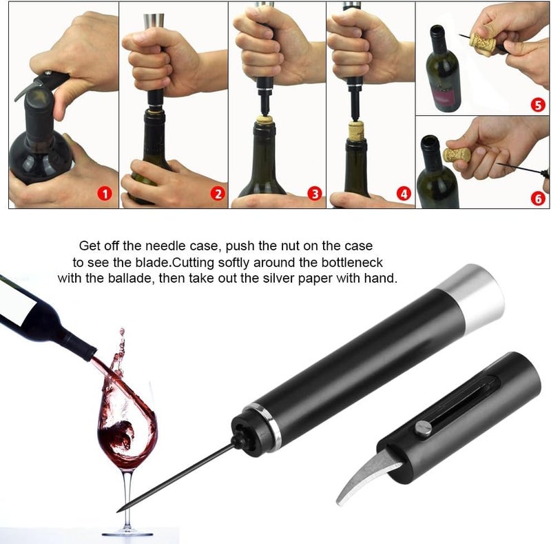 ISTARA Istara 2in1 Wine Beer Bottle Opener Vacuum Steel Needle Pump Opener by Top Opener Removal Tool with Removable Aluminum Foil Cutter Opener Waterproof Corkscrew - Image 5