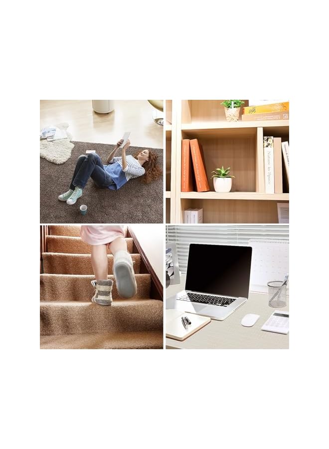 The Bros وسادة سجادة غير قابلة للانزلاق، 120x200 سم حصيرة PVC مضادة للانزلاق للأرضيات الصلبة، وسادة سجادة متعددة الاستخدامات قابلة للقص، بطانة درج وحامي سجادة (بيضاء) - Image 4