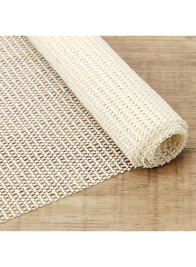 The Bros وسادة سجادة غير قابلة للانزلاق، 120x200 سم حصيرة PVC مضادة للانزلاق للأرضيات الصلبة، وسادة سجادة متعددة الاستخدامات قابلة للقص، بطانة درج وحامي سجادة (بيضاء) - Image 1