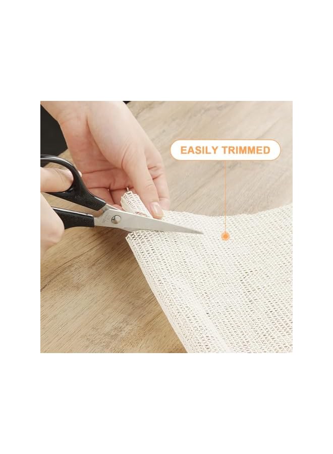 The Bros وسادة سجادة غير قابلة للانزلاق، 120x200 سم حصيرة PVC مضادة للانزلاق للأرضيات الصلبة، وسادة سجادة متعددة الاستخدامات قابلة للقص، بطانة درج وحامي سجادة (بيضاء) - Image 5