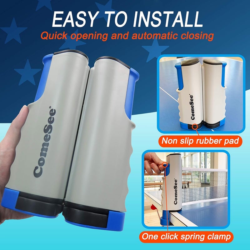 Comesee Retractable Ping Pong Net for Any Table, Table Tennis Nets and Posts Equipment for Replacement - Image 4