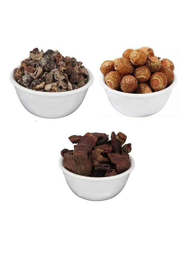 AnNafi® Amla Reetha Shikakai Pods (MIXED) | Dry Whole Herbs Mix for Hair Wash, Shine & Conditioning | 100% Natural Organic Herbal Hair Care Combo Pack | Pack of Aritha/Soapnut + Indian Gooseberry + Acacia Concinna (500grams) - Image 1