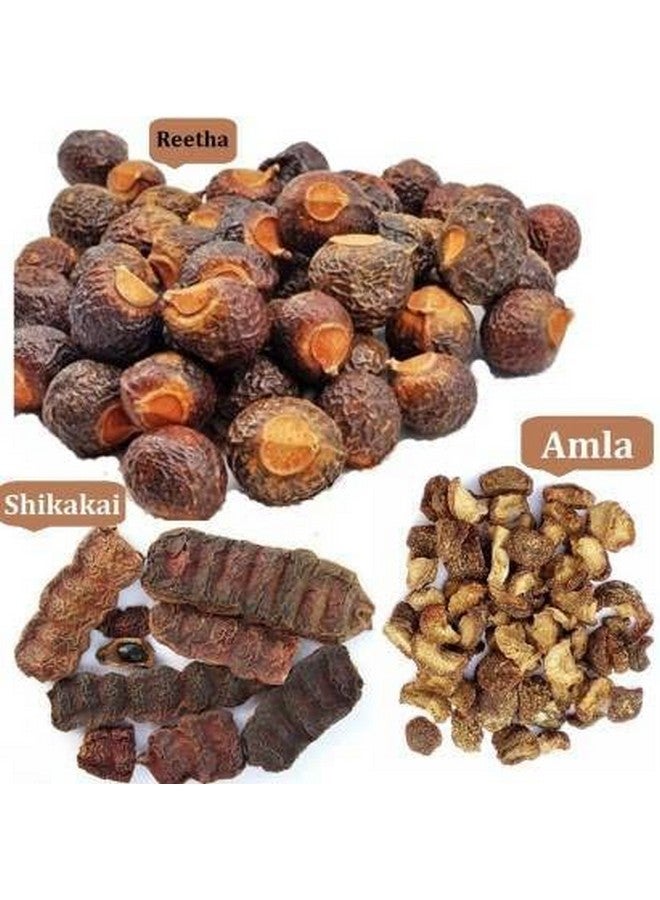 AnNafi® Amla Reetha Shikakai Pods (MIXED) | Dry Whole Herbs Mix for Hair Wash, Shine & Conditioning | 100% Natural Organic Herbal Hair Care Combo Pack | Pack of Aritha/Soapnut + Indian Gooseberry + Acacia Concinna (500grams) - Image 2