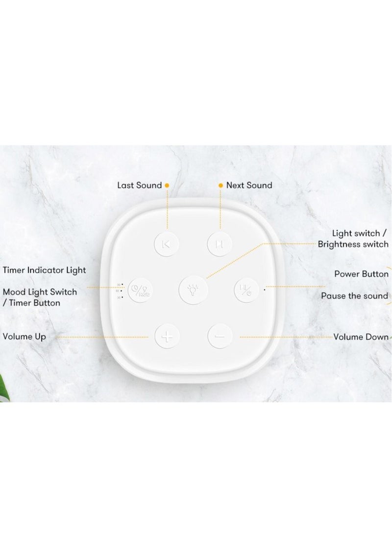 Generic - White Noise Machine Baby, Sound Machine with 34 Natural Sounds and 8 Colour Night Light for Baby Sleeping, Continuous or Timer, Memory Function - Image 1