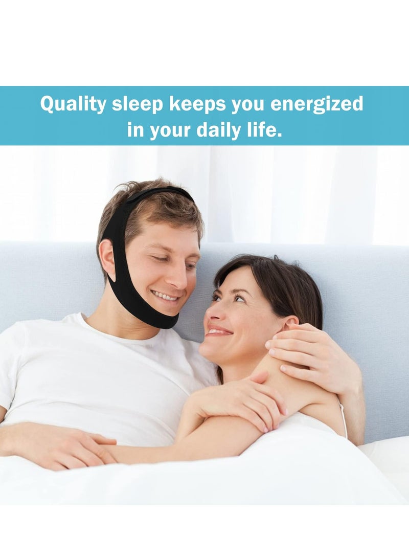 SYOSI Anti Snoring Chin Strap Adjustable and Breathable Devices, Snore Stopper Breather Mouth Closed While Sleeping Suitable Men Women Better Sleep - Image 2