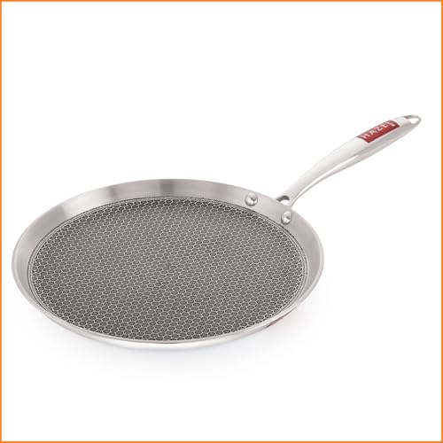 HAZEL Nonstick Dosa Tawa 26.3cm | Honeycomb Triply Steel Tawa for Roti, Dosa & Paratha | Induction & Gas Compatible | Flat Base Tava - Image 2